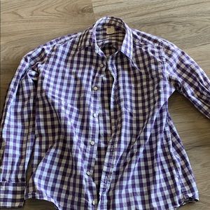 J crew cuts purple plaid shirt